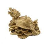 Statueta Feng Shui din rasina cu Broasca Dragon si testoasa pe monede si