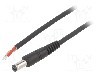Cablu alimentare DC, cabluri, DC 5,5/1,7 mufa, negru, 1,5m, WEST POL - P55-TT-C100-150BK