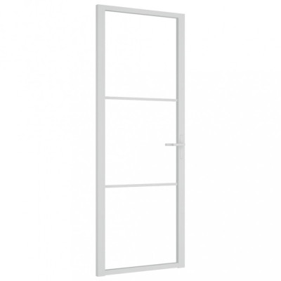 Ușă de interior, 76x201,5 cm, alb, sticlă ESG și aluminiu foto