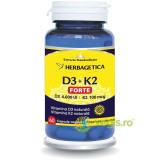 Vitamina D3 4000 U.I + K2 100mcg Forte 60cps