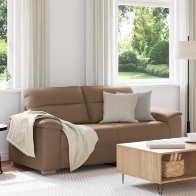 vidaXL Canapea cu 2 locuri, cappuccino, 140 cm, piele ecologică 4105342 foto