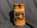 Arta si Traditie - Cana / Carafa pictata si realizata manual la Obarsa judetul Hunedoara a doua jumatate a sec XX !
