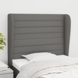 VidaXL Tăblie de pat cu aripioare gri &icirc;nchis 83x23x118/128 cm textil