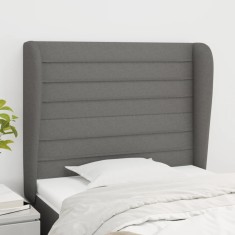 vidaXL Tăblie de pat cu aripioare gri &icirc;nchis 83x23x118/128 cm textil 3118071
