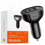 Mcdodo &Icirc;ncărcător Auto Puternic Rapid Cu Contor 3Xusb Usb-C 128W Led