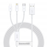 Cablu USB Baseus Superior 3in1 - Lightning / USB Tip C / Micro USB 3,5 A 1,5 M Alb (CAMLTYS-02)