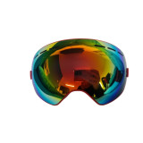 Cumpara ieftin Ochelari ski si snowboard, lentila sferica dubla, demontabila, ventilate anti-ceata, oglinda, rosu