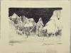 Gravură &rdquo;Peisaj de iarnă&rdquo;, 1998, exemplarul 21 din 50, artist rom&acirc;n neidentificat, arta rom&acirc;nească 15,5 x 10 / 20 x 15,5, pe h&acirc;rtie groasă specială, Peisaje, Carbune, Realism