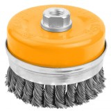 Cumpara ieftin Perie cupa din sarma rasucita cu piulita (conditii dificile) 100 mm (Industrial)