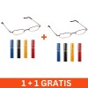 Ochelari Citit Ramă Aurie 1+1 GRATIS Toc Clips - Dioptrii 1.00 1.50 2.00 2.50 Unisex Eleganți Metal Subțire