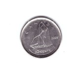Moneda Canada 10 cents/centi 2008, stare foarte buna, curata