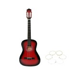 Cumpara ieftin Chitara clasica din lemn 4/4, set de corzi aurii inclus, 95 cm, Clasic, rosu