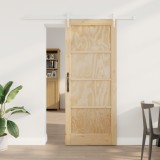 Ușă glisantă vidaXL cu set de hardware 83x202 cm din lemn masiv de pin