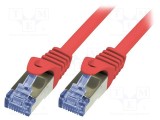 Cablu patch S/FTP 6a 3m LSZH roșu 26AWG LOGILINK