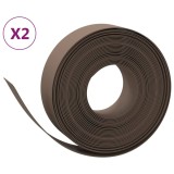 Cumpara ieftin Borduri de gradina, 2 buc, maro, 10 m 15 cm, polietilena