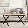 Gossi masa de cafea, cadru x, 90x90x45,5 cm, lemn masiv pin si fonta