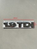 Emblema Auto 1.9 TDI Metal Nichel 140mm x 25mm Prindere Banda Dublu Adeziva