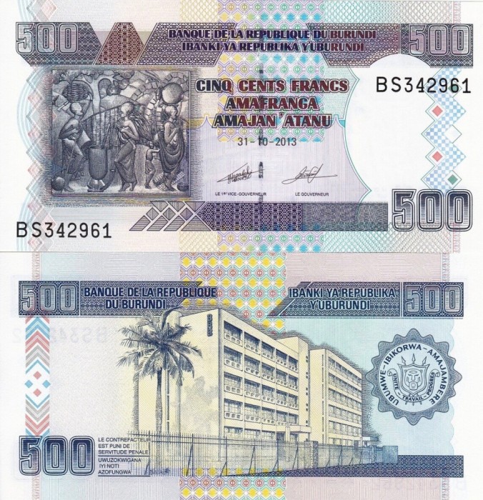 BURUNDI 500 francs 2013 UNC!!!