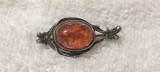BROSA argint 1900 cu CHIHLIMBAR AMBRA art nouveau FRANTA rara SPLENDIDA de efect
