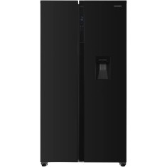 Side by Side Heinner HSBS-H439NFBKWDE++, Full No Frost, Compresor Inverter, Smart, Eco, 439 l, 177 cm, Negru