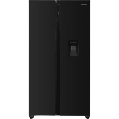 Side by Side Heinner HSBS-H439NFBKWDE++, Full No Frost, Compresor Inverter, Smart, Eco, 439 l, 177 cm, Negru foto