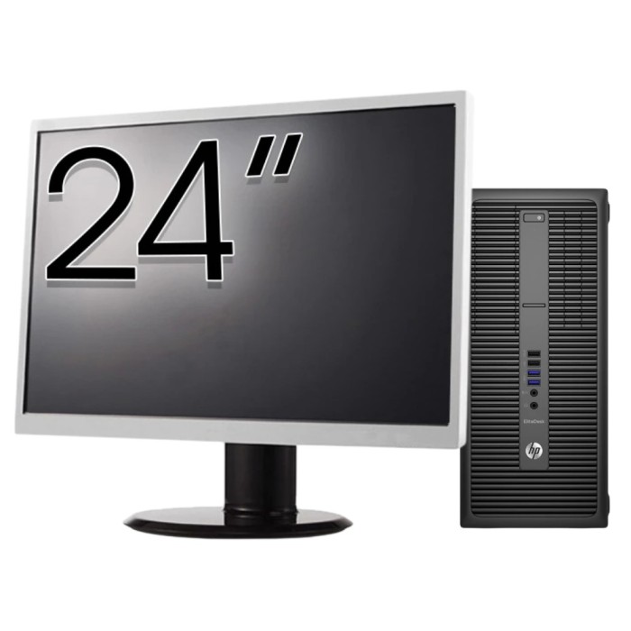 Pachet Calculator Second Hand HP 800 G2 Tower, Intel Core i5-6500 3.20GHz, 16GB DDR4, 512GB SSD + Monitor 24&amp;quot; NewTechnology Media