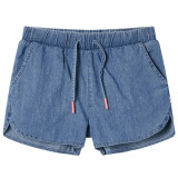 Pantaloni scurți pentru copii, albastru denim, 128, vidaXL