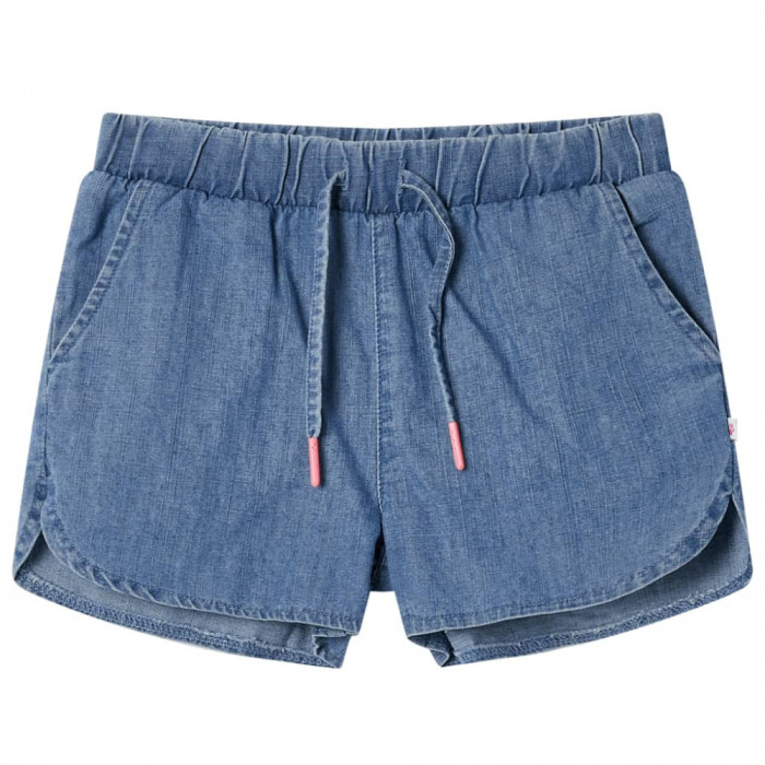 Pantaloni scurti pentru copii, albastru denim, 128 GartenMobel Dekor