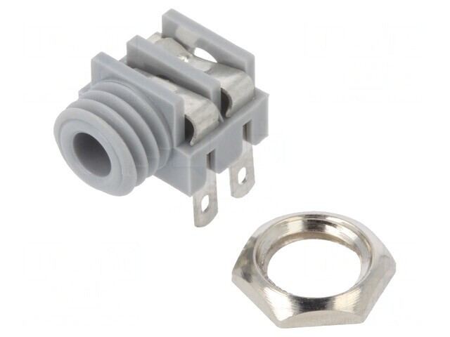 Soclu Jack 3,5mm Mono Unghi 90&deg; Gri