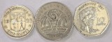 MAURITIUS Set / Lot 10 , 3 Monede : 1 Rupee 1993 + 5 Rupees 1991 + 10 Rupees 1997, Africa, Cupru-Nichel