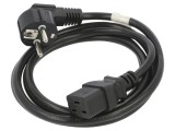 Cablu CEE 7/7 mufă IEC C19 mamă PVC 1,8m negru