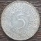 (A845) MONEDA DIN ARGINT GERMANIA - 5 MARK 1960, LIT J, 11,2 GRAME. PURITATE 625