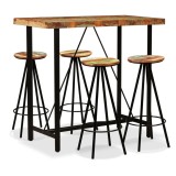 VidaXL Set mobilier de bar, 5 piese, lemn masiv reciclat