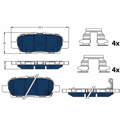 Placute frana Nissan Leaf (Ze0) 11.10-12.17, Nv200 / Evalia Bus 07.10-, Nv200 Box 02.10-, Spate, TRW
