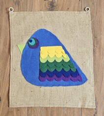 MICUT OBIECT DECORATIV VINTAGE DIN IUTA CU MODEL APLICAT