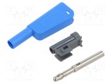 Conector banană 4mm 32A 1kV albastru nichelat ST&Auml;UBLI lipit