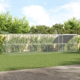 vidaXL Cușcă pentru pui Argintiu 800 x 200 x 198.5 cm Oțel galvanizat 3381111