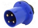 Conector alimentare AC trifazat AMPHENOL IP&amp;S 63A 250V soclu flanșă IP44