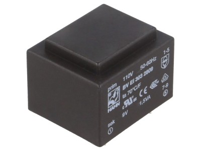 Transformator PCB &amp;icirc;ncapsulat 1,5VA 110VAC foto