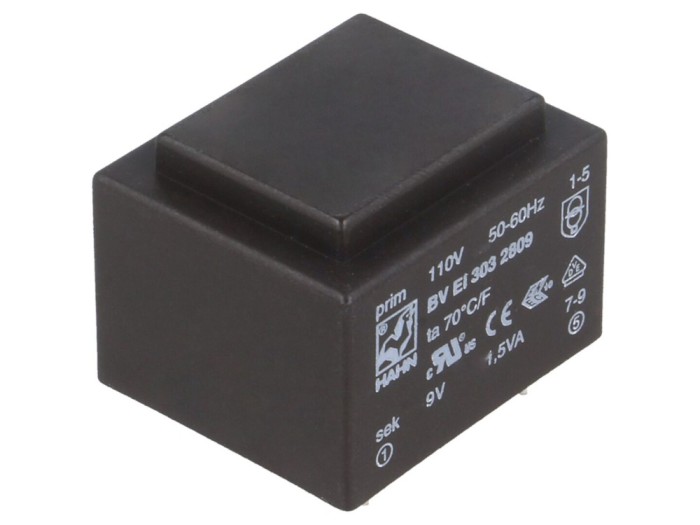 Transformator PCB &icirc;ncapsulat 1,5VA 110VAC