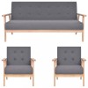 VidaXL Set de canapele, 3 piese, gri &icirc;nchis, material textil