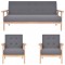 vidaXL Set de canapele, 3 piese, gri &icirc;nchis, material textil 279145