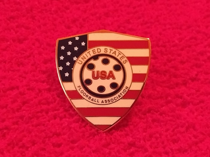 Insigna (rara) - Federatia de Hockey pe podea din USA