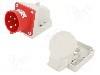 Conector alimentare AC, IEC 60309, IP44, 16A, 400V AC, 5 pini, PCE - 515-6D