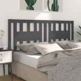 vidaXL Tăblie de pat, gri, 156x4x100 cm, lemn masiv de pin