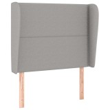Cumpara ieftin Tablie de pat cu aripioare gri deschis 103x23x118/128 cm textil