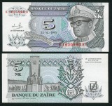 Bancnota Zair 5 Nouveaux Makuta 1993, P-48, UNC, Necirculata. Africa, Colectie Numismatica