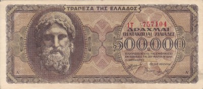 GRECIA 500.000 drahme 1944 VF+!!! foto