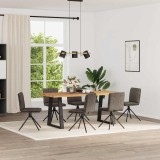 vidaXL Scaune sufragerie 6 buc piele căprioară artificială gri &icirc;nchis