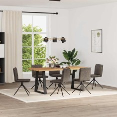 vidaXL Scaune sufragerie 6 buc piele căprioară artificială gri &icirc;nchis 3315650